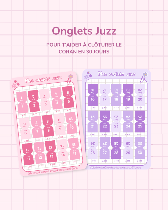 Onglets Coran - Juzz