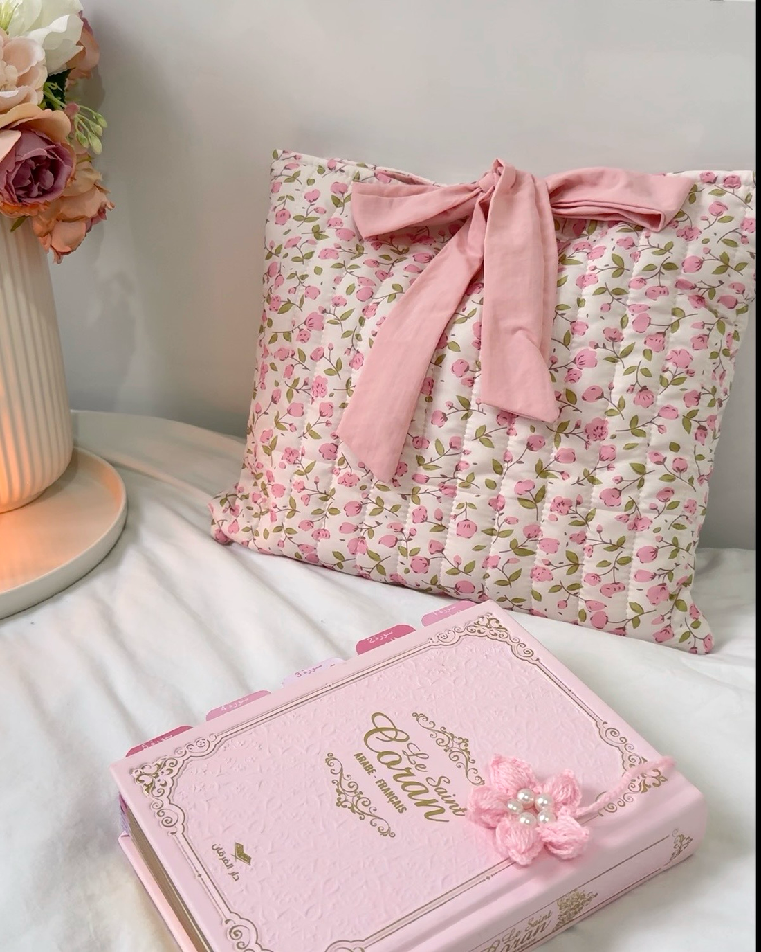 Pochette coran personnalisé - Rose