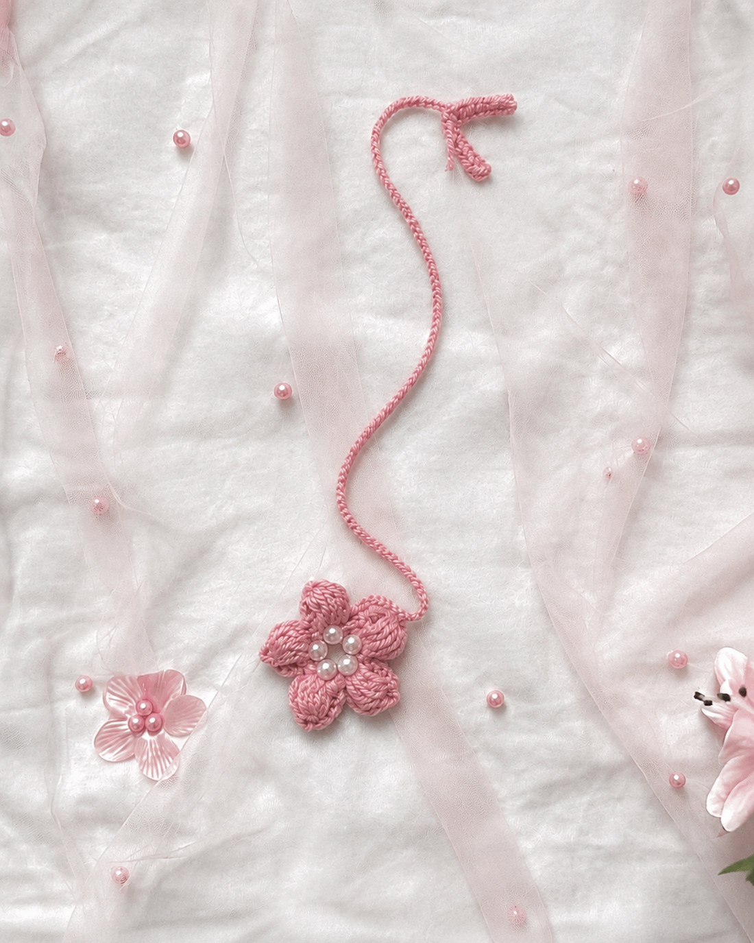Marque-page en crochet – Perles