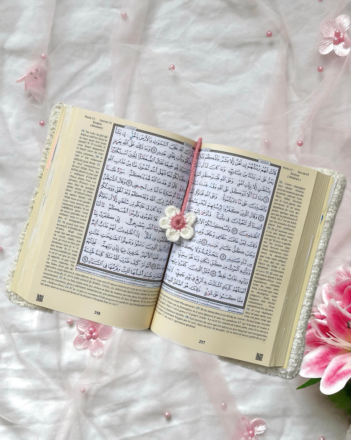 Marque-page en crochet - Fleur