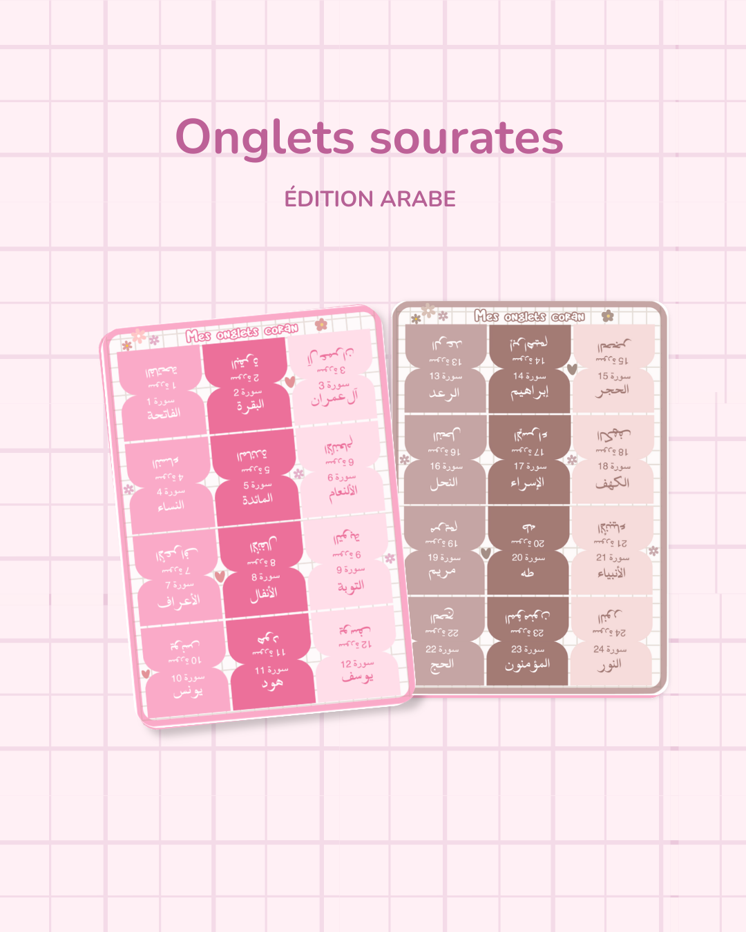 Onglets Sourates - Arabe