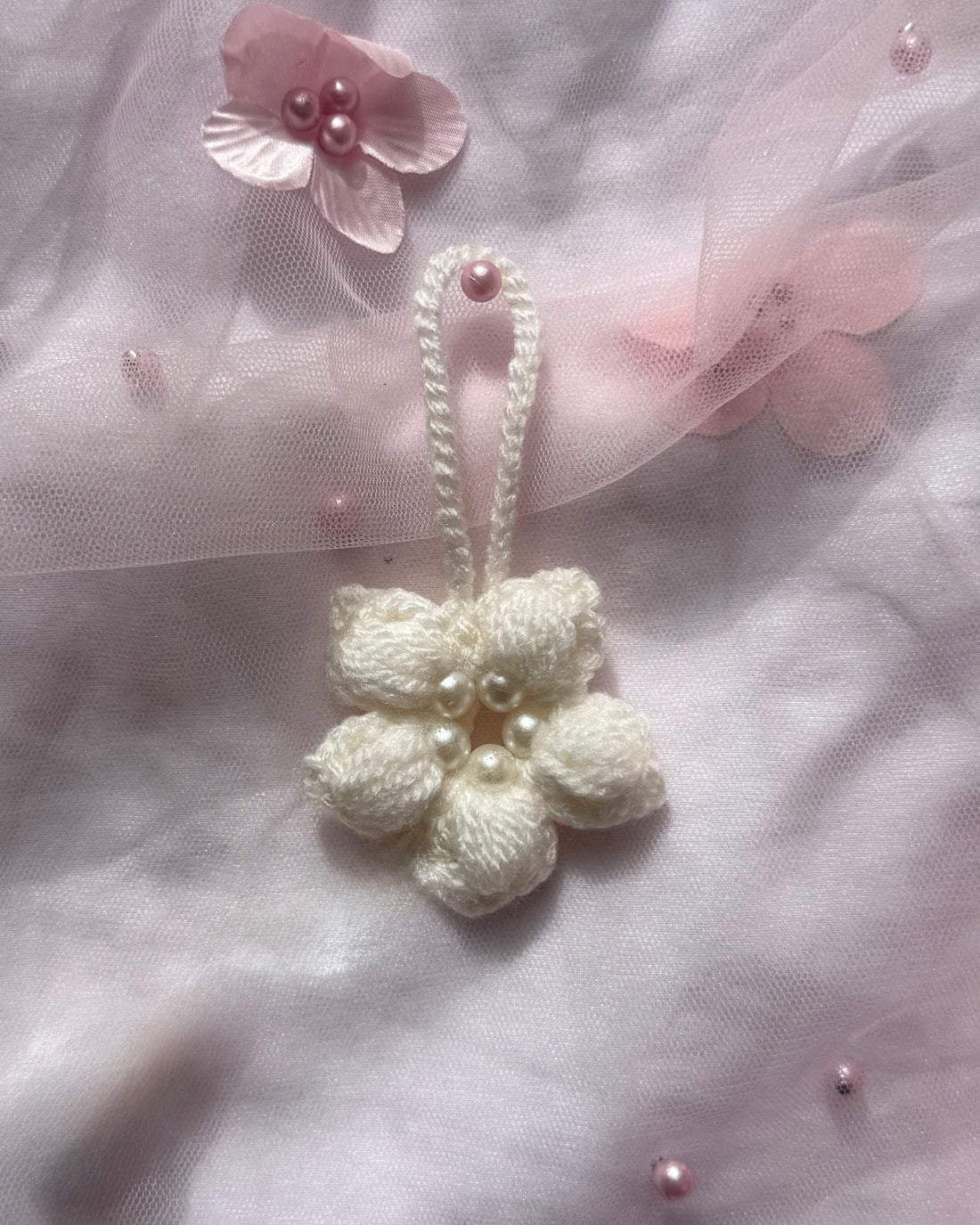 Porte-clés fleur en crochet