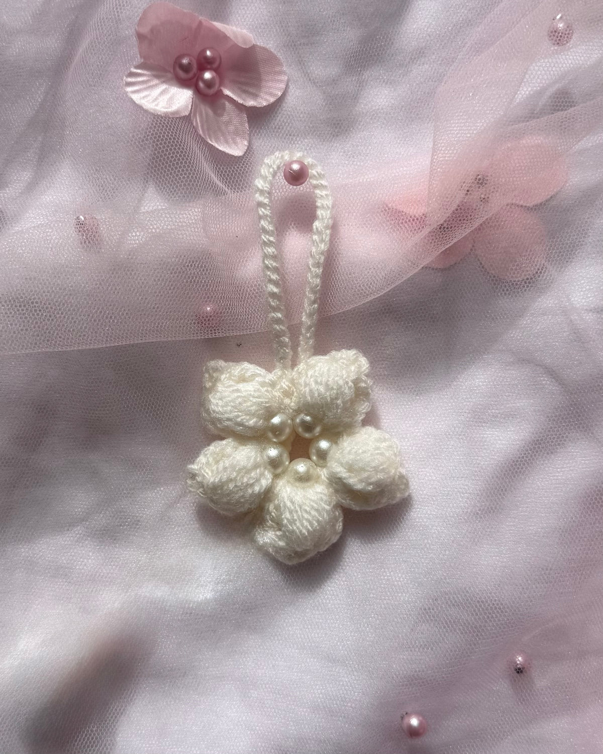 Porte-clés fleur en crochet