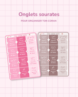 Onglets Coran - Sourates