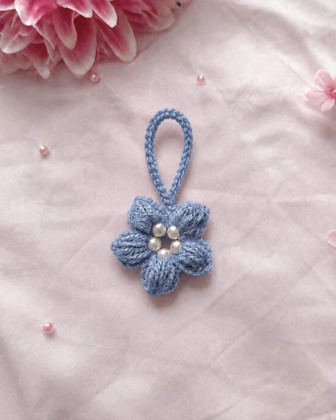Porte-clés fleur en crochet