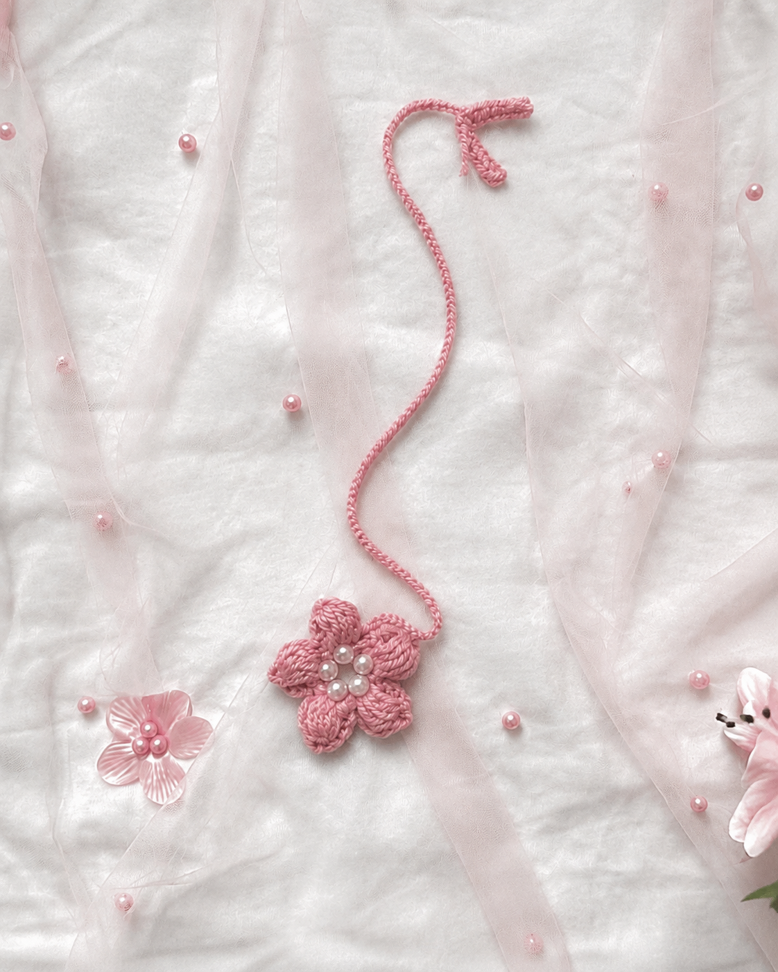 Marque-page en crochet – Perles